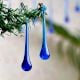 Blue Glass Chandelier Drop Ornaments - Christmas Tree Ornaments - Pack of 20